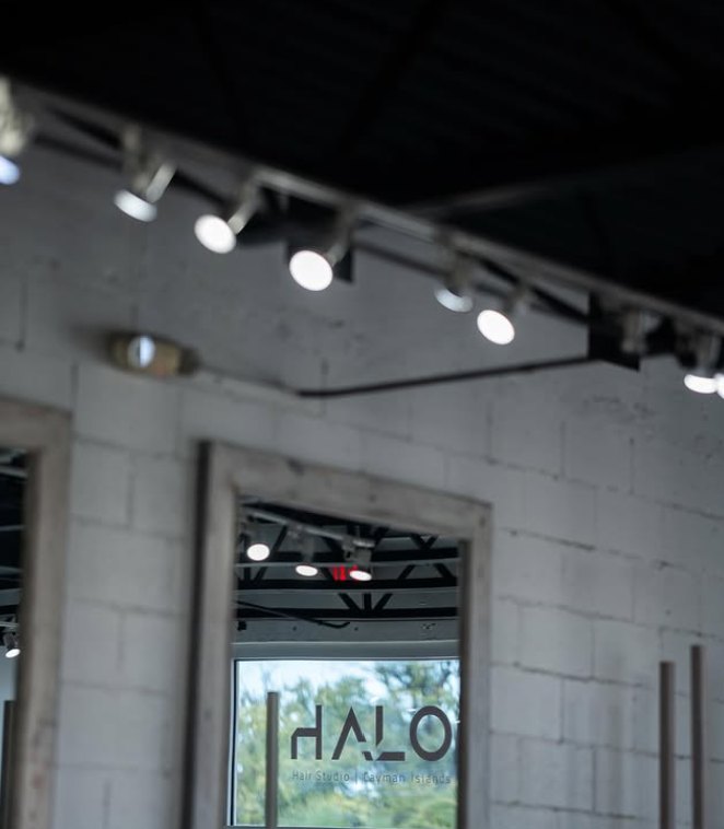 Inside the HALO Hair Studio loft space